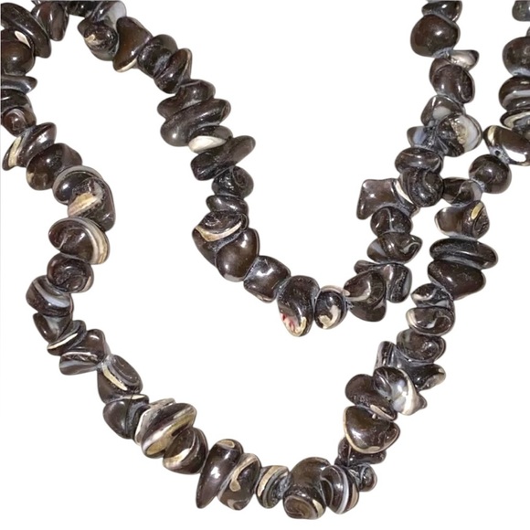 Vintage Banded Agate Bead Beaded Necklace 28” - Picture 2 of 4